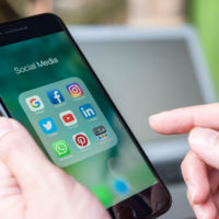 Phone that displays Social media apps Phone that displays Social media apps