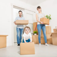 As a result of relocation, family packing up As a result of relocation, family packing up