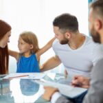 little daughter girl doesn't want parents to be divorced